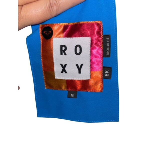 Roxy Womens Regular Fit Blue Snowboard Pants Size 16 With Velcro & Zipper Pocket - Picture 6 of 7